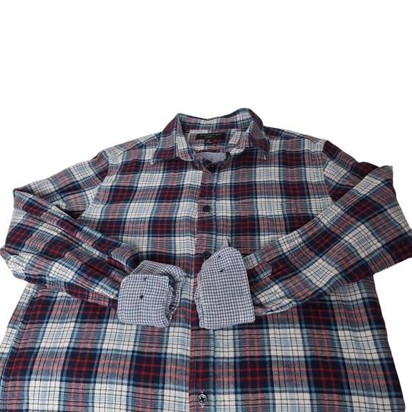 Banana Republic Men Sz M Standard Fit Cotton‎ Plaid Gingham Button Down Shirt - Picture 7 of 13